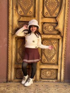 Young Girl 3D Embossed Mini Bees Pullover Sweater & Skirt - Image 2