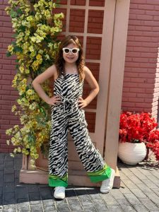 Zebra Print Colorful Hem Jumpsuit - Image 2