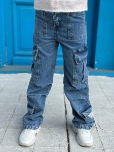 ⁦بنطلون جينز بناتي جيوب جانبيه⁩ - الصورة ⁦2⁩