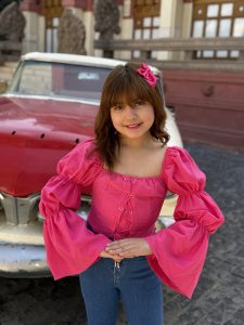 Lace-Up Front Puff Sleeve Top - Image 2