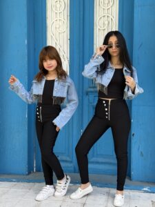 Fringe Trim Crop Denim Jacket - Image 2