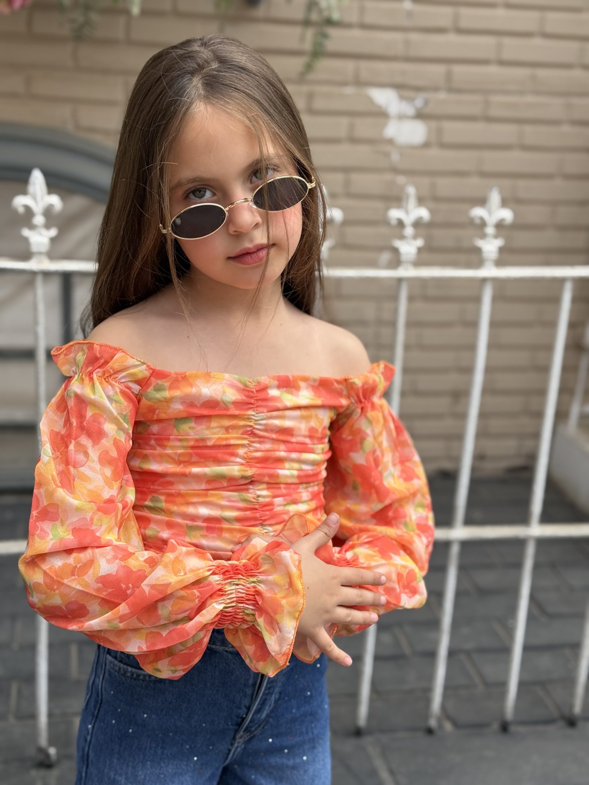 img_2128 Floral Off Shoulder Twist Blouse - Image 1