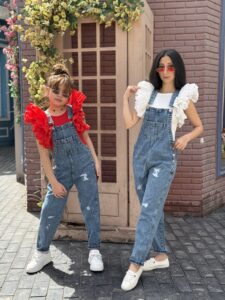 Distressed Casual Versatile Daily Wear Denim Bib Overall Wide Leg Jeans Jumpsuit