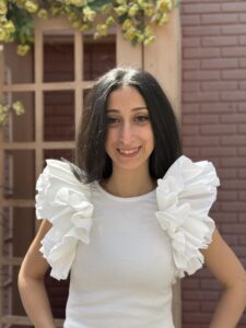 Ruffle Trim Scoop Neck Butterfly Sleeve Peplum Blouse - Image 6