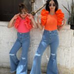 Distressed High Waist Flare Jeans