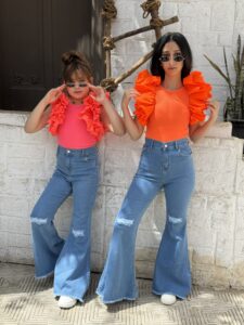 بنطلون جينز شارلستون تقطيع