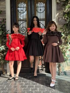 Off Shoulder Ruffle Trim Flare Dress