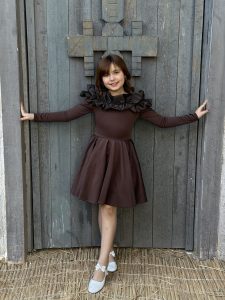 Off Shoulder Ruffle Trim Flare Dress - Image 3