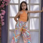 Rib Crossed Halter Top & Floral Print Woven Pants 2 Pieces Set