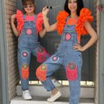 Colorful Circles And Tassels Jeans Jumpsuit