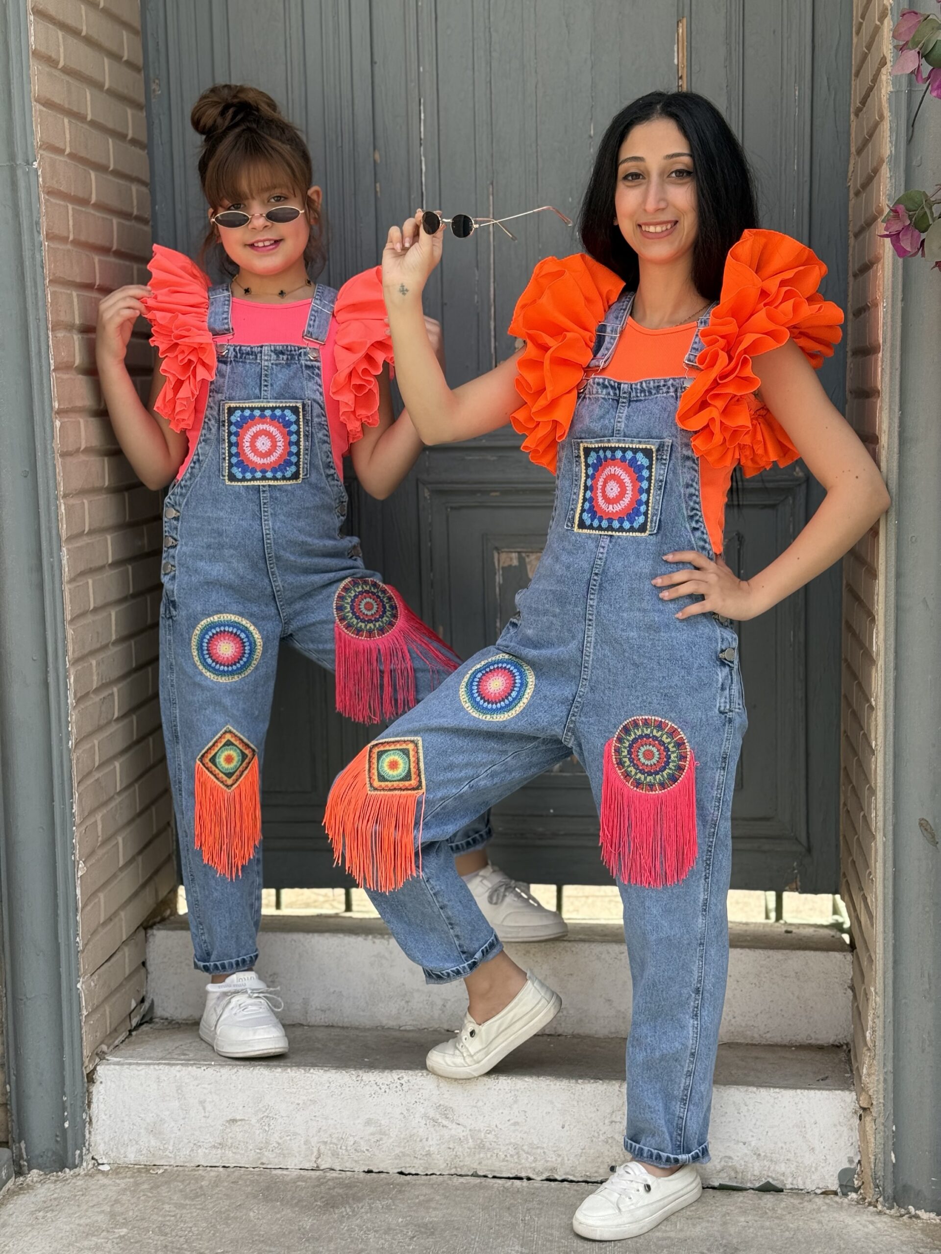 img_3075-2 Colorful Circles And Tassels Jeans Jumpsuit - Image 1