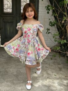 Floral Print Short Sleeve Dress - Image 3