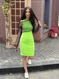 Vintage Cropped Long Sleeve Top & Sleeveless Dress Set - Image 2