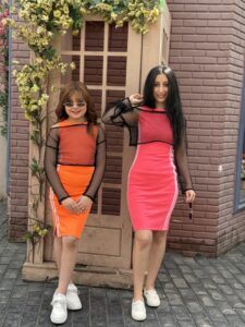 Vintage Cropped Long Sleeve Top & Sleeveless Dress Set - Image 3