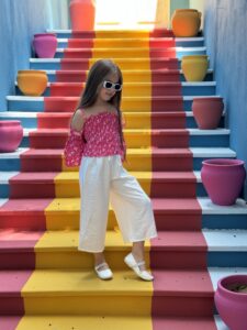 Off Shoulder Bell Sleeve Floral Top & Elastic Waist Belted Loose Textured Wide-Leg Pants Set