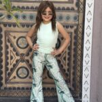 Ruched Knot Side Tank Top & Tie-Dye Printed Slim Fit Casual Flare Pants